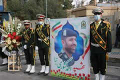 وداع با پیکر مطهر شهید مدافع امنیت «احمد کشوری نیا»برگزار شد.