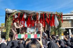 گوشه‌هایی از تشییع پیکر شهدای گمنام در ساوه