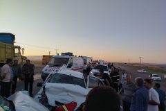 برخورد مرگبار سه خودرو در محور قدیم ساوه،سلفچگان