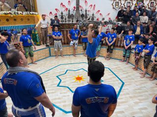 اجرای چشم‌نواز پهلوانان ورزش باستانی در ساوه