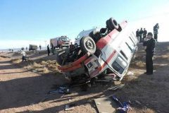 واژگونی مینی‌بوس کارگران در ورودی شهر صنعتی ساوه